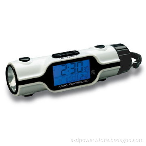 Radio-controlled Atomic Clock with LED Torch and Temperature Display